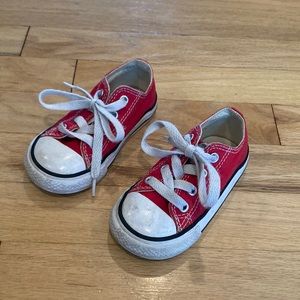 Boys converse shoes, size 6 toddler, red